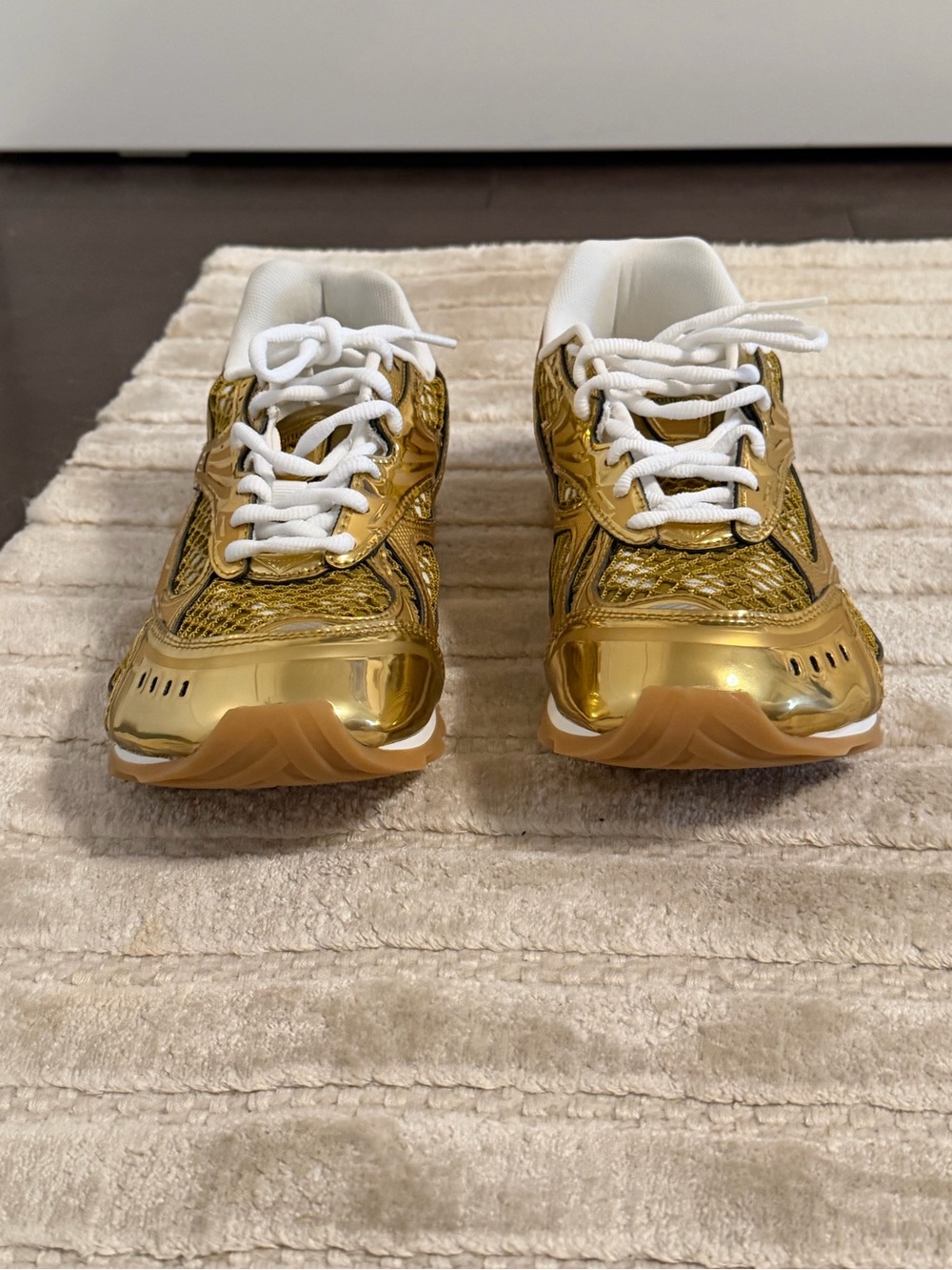 Bottega Veneta Metallic Gold Women's Orbit Sneakers - Picture 5 of 7